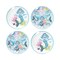 7" Mermaid Garden Blue Decorative Dining Plates Set of 4 for Coastal Kitchen